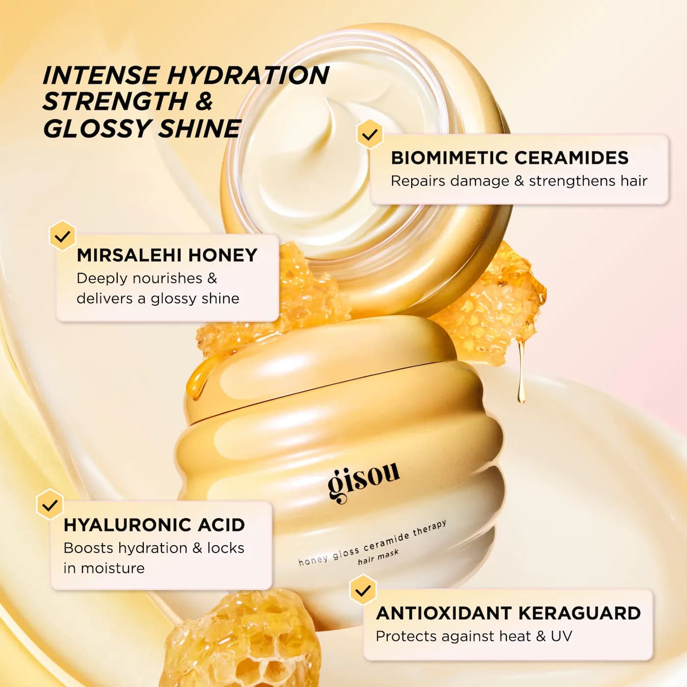 Gisou-Honey Gloss Ceramide Therapy Hair Mask 5