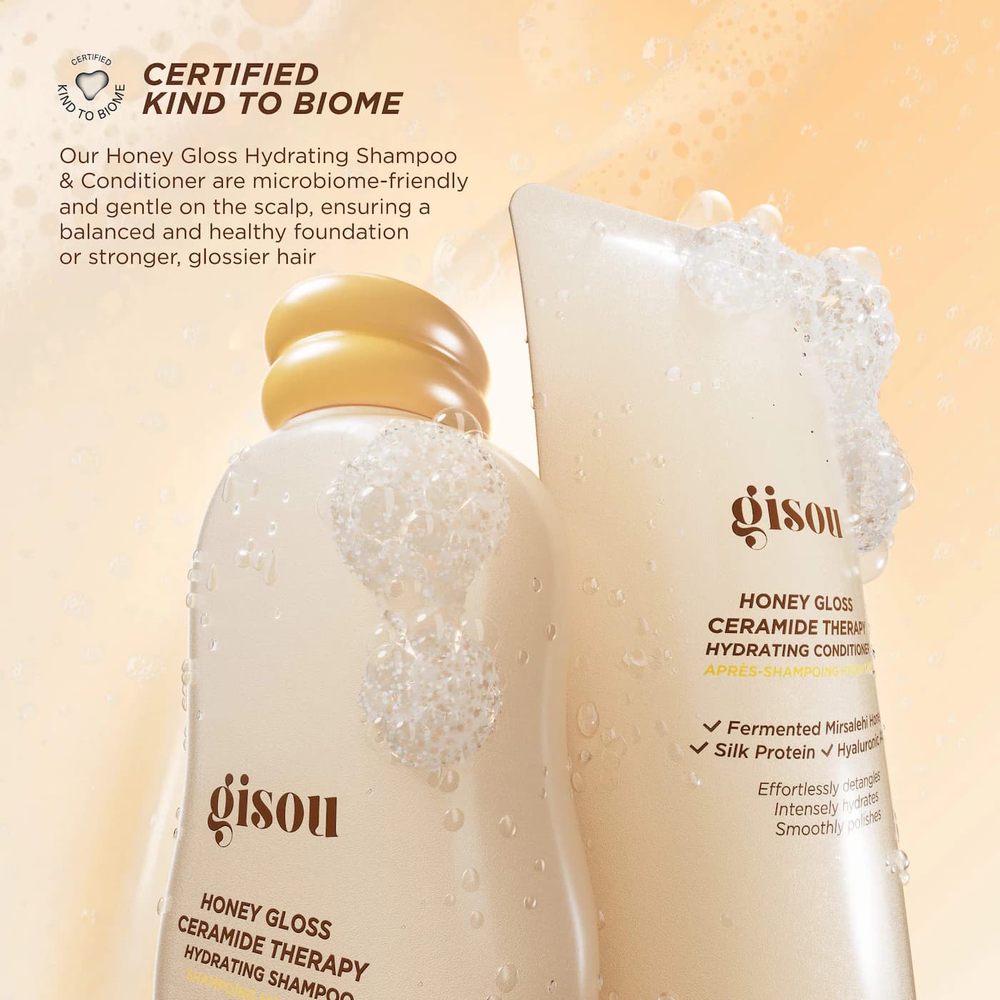 Gisou  Honey Gloss Ceramide Therapy Hydrating Shampoo&Conditioner 4